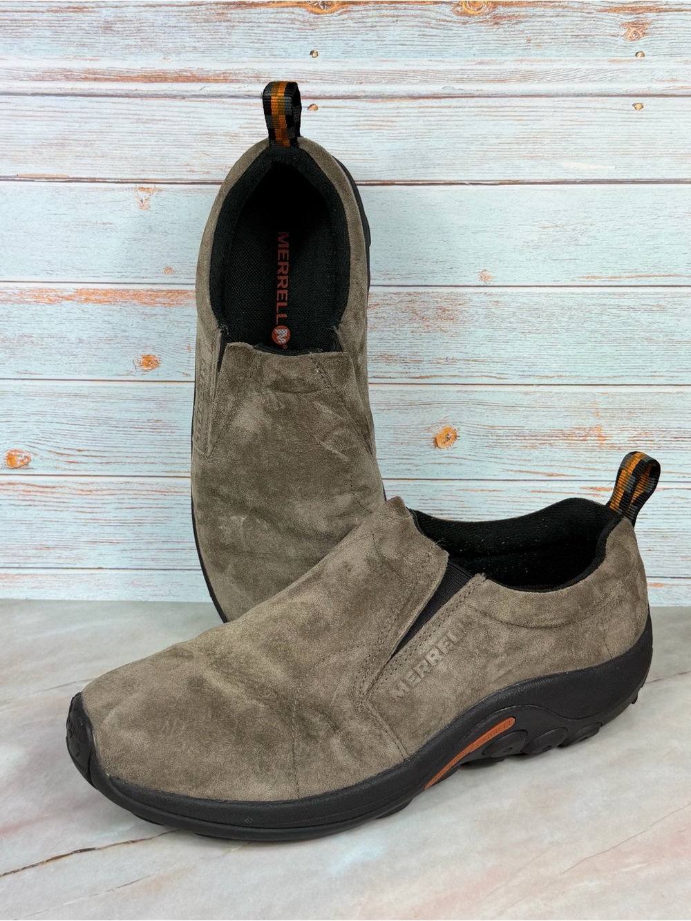 Merrell Jungle Moc Slip-On Suede Loafers in Taupe